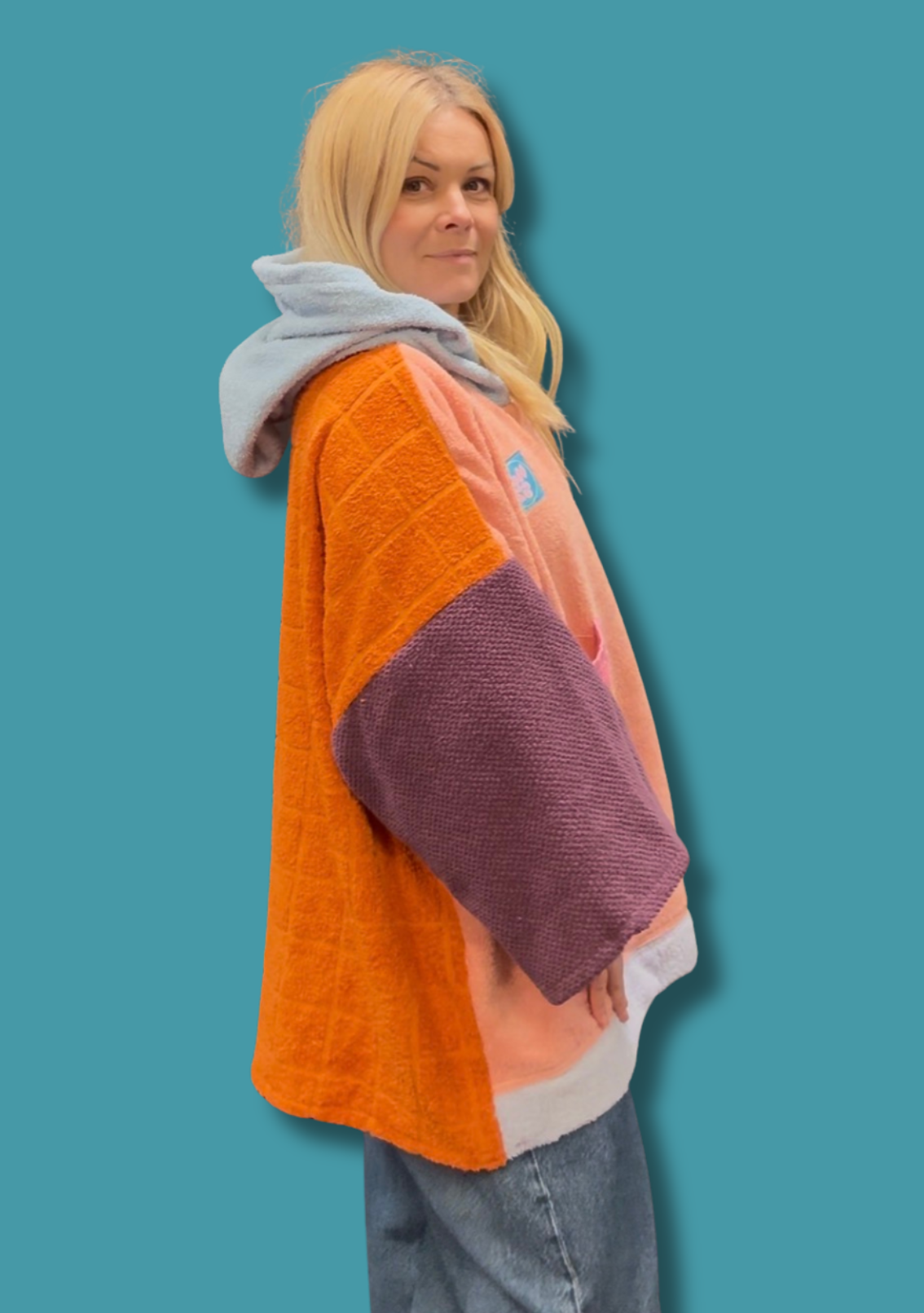 Mysi hettegenser - Rosa/orange
