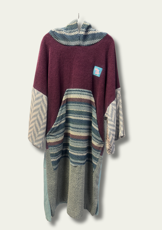 Mysi poncho - Lilla stripete