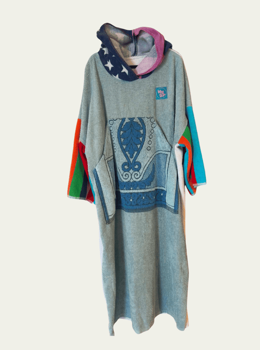 Mysi poncho - Hvit Farge Striper