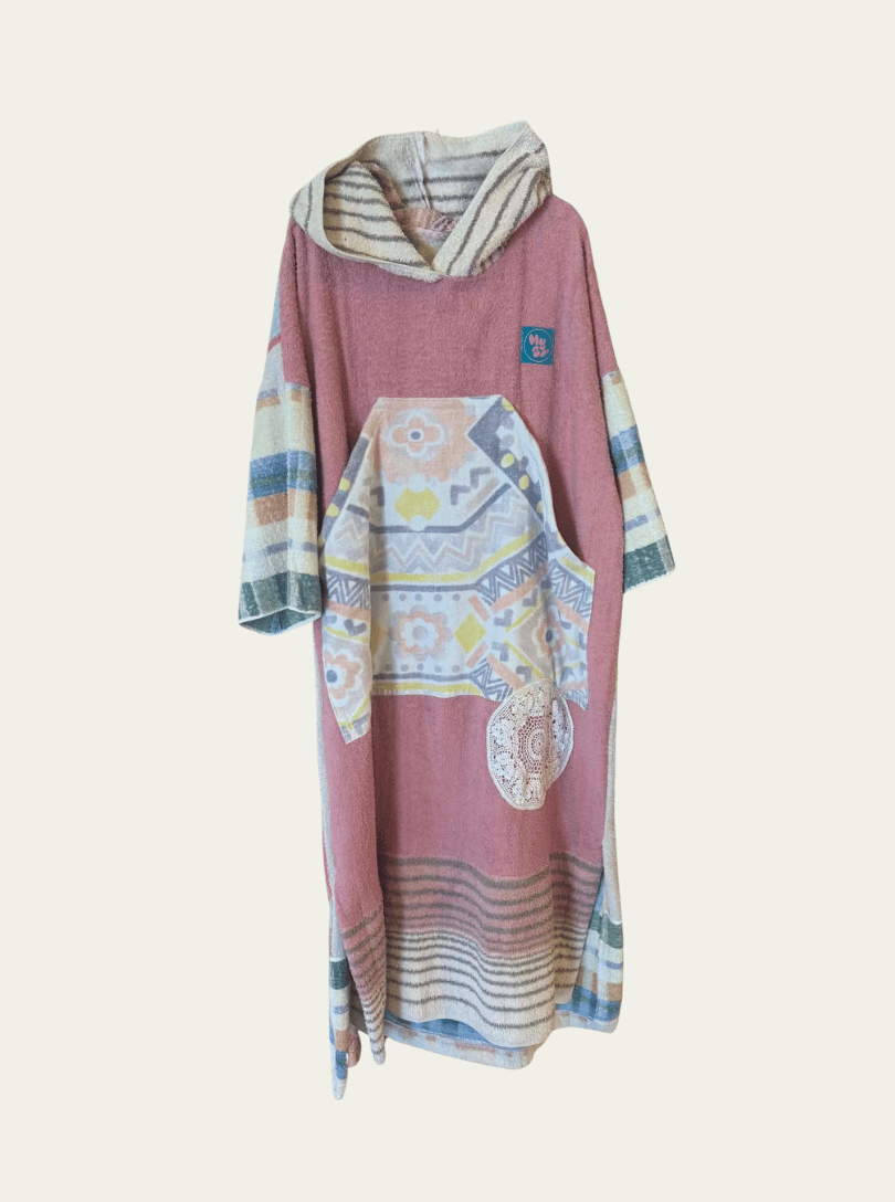 Mysi poncho - Rosa Med Striper