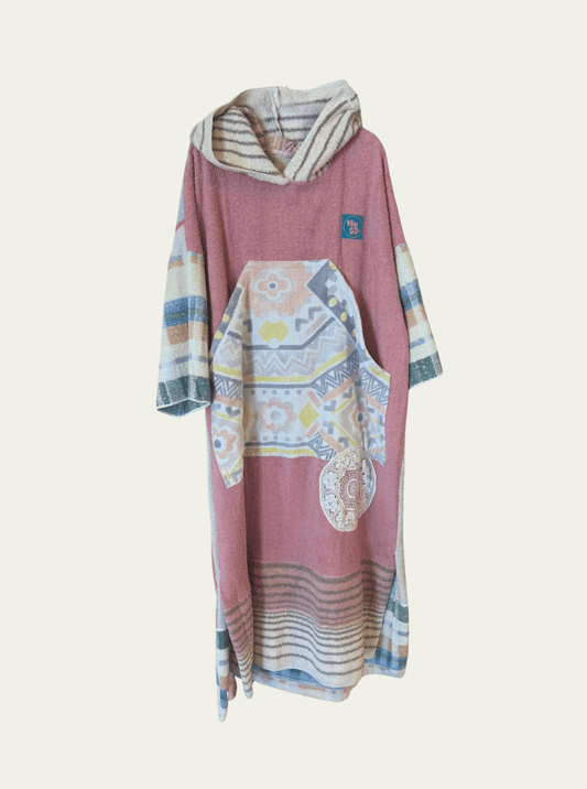 Mysi poncho - Rosa Med Striper