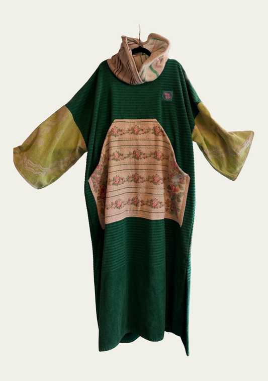 Mysi poncho - Green Flower pocket